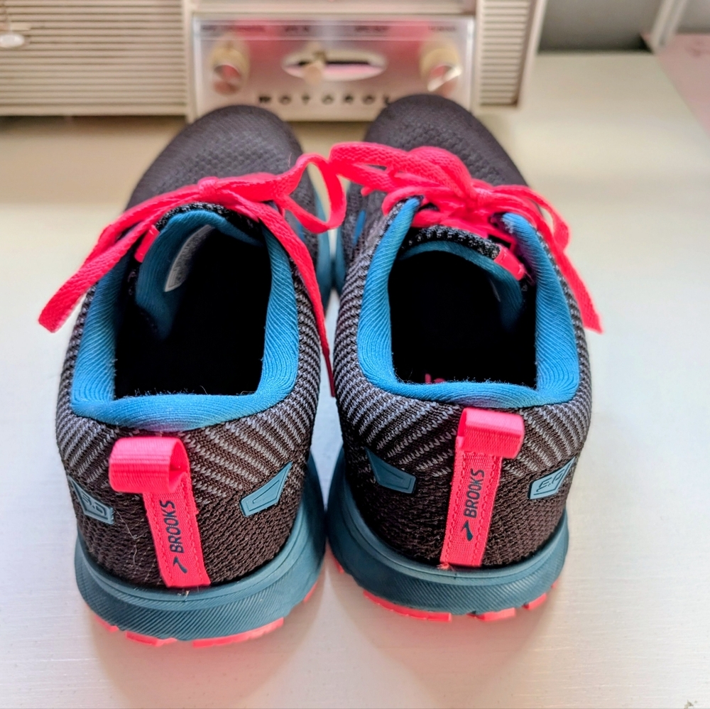 Brooks Revel Running Shoes Women’s 8.5 Black Teal Pink Athletic Sneakers - Picture 5 of 8